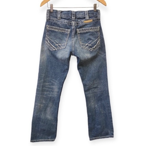 B. Tuff 28x30 Torque Mens Cowboy Bootcut Jeans (Tag 28x32) Embroidered Distress - Picture 4 of 13